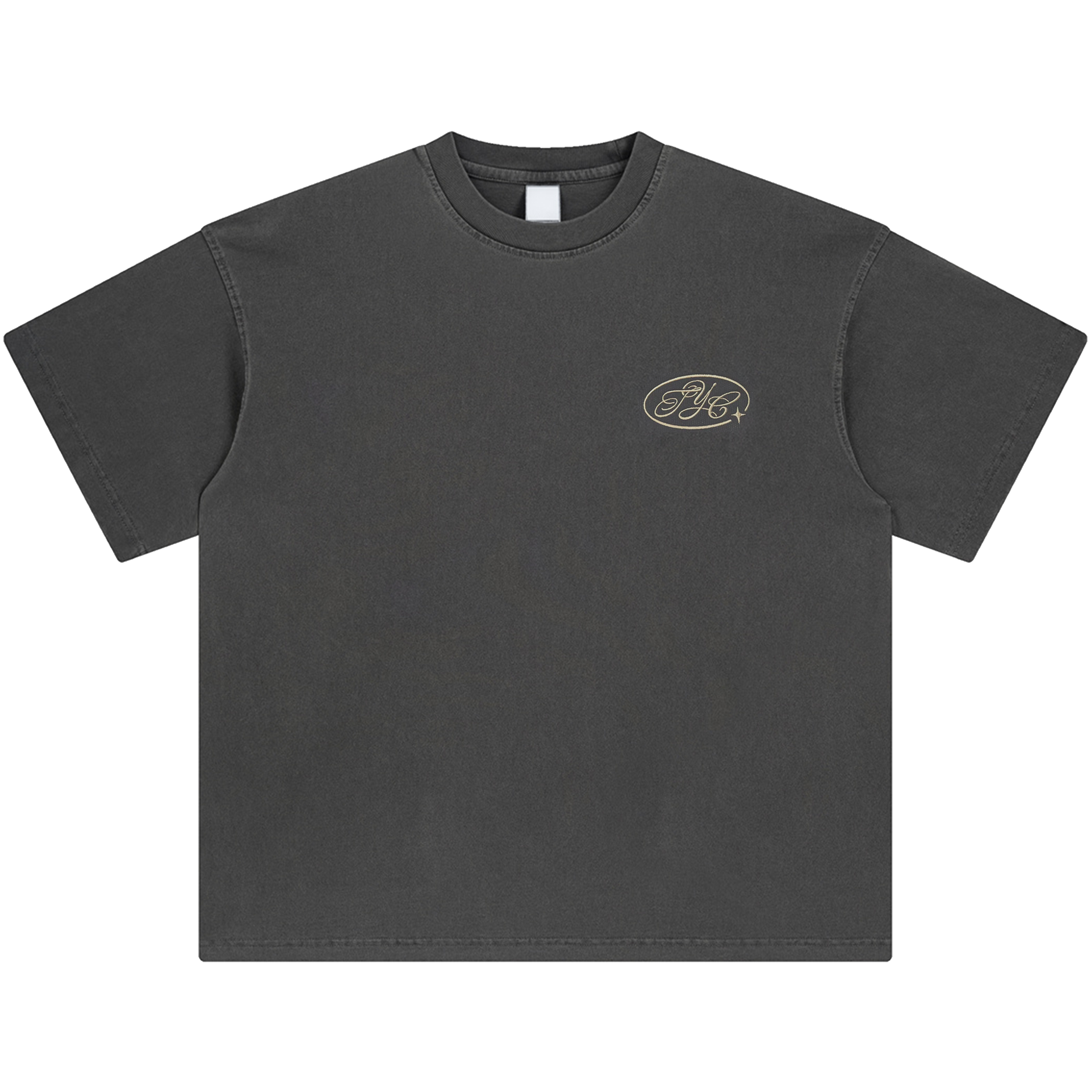 SCRIPT WORDMARK TEE - DARK GREY