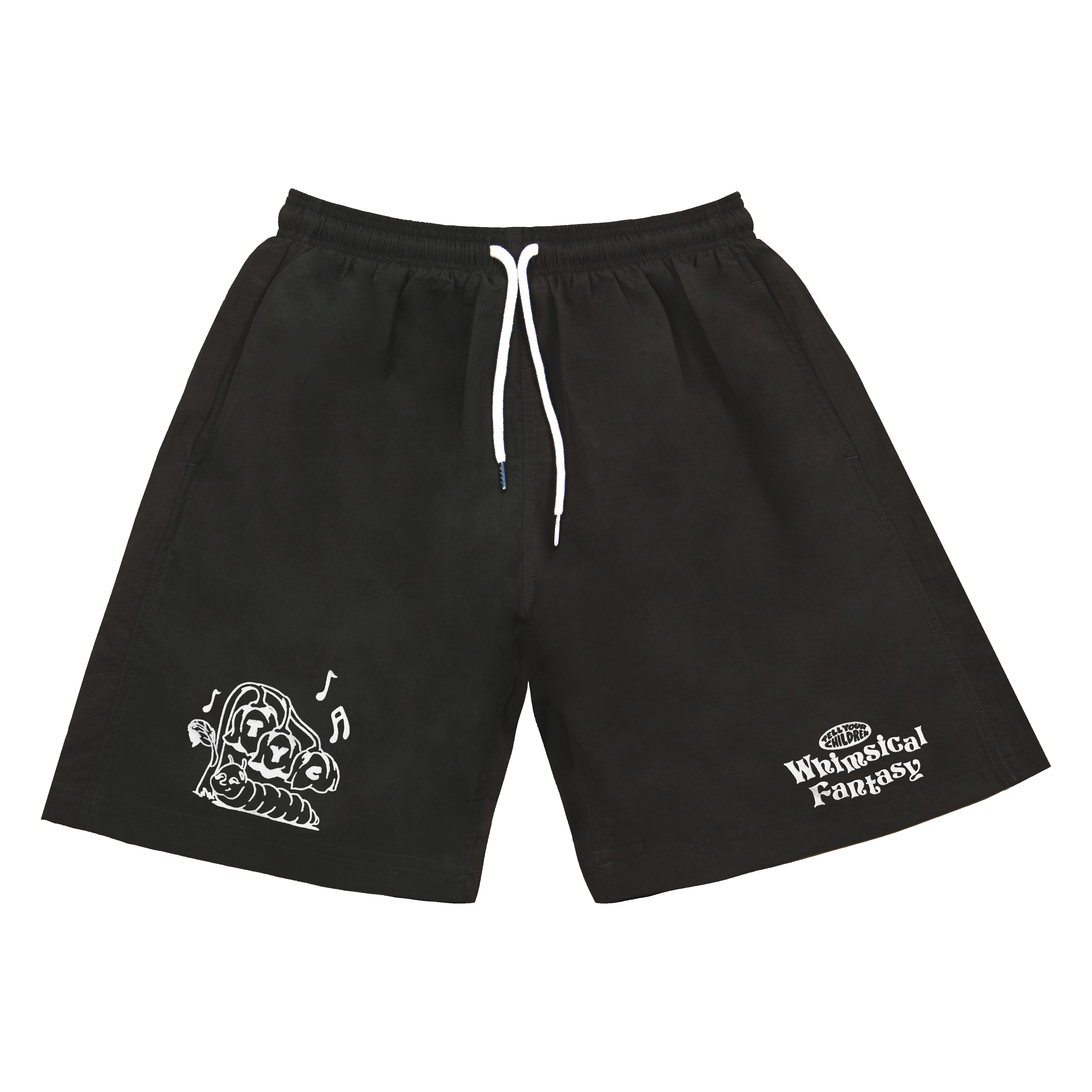 WHIMSICAL FANTASY NYLON SHORTS - OLIVE