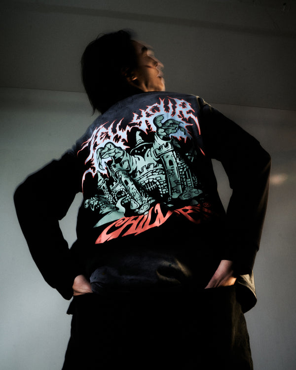 SMOKY CASTLE TEE - DARK FOG