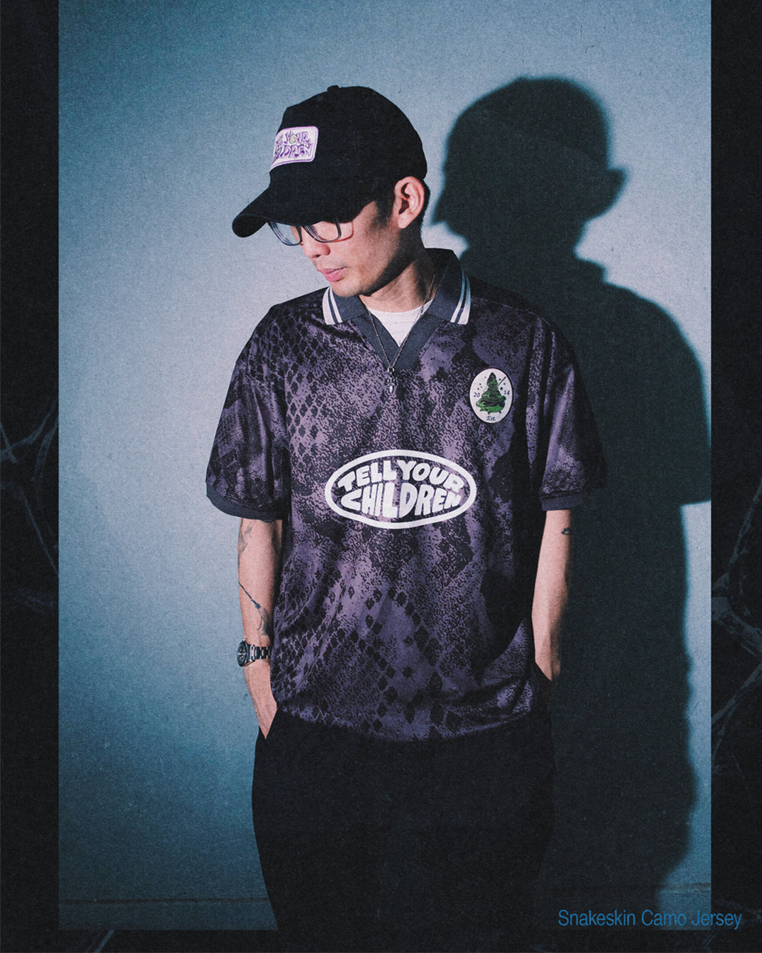 SNAKESKIN CAMO JERSEY - BLACK