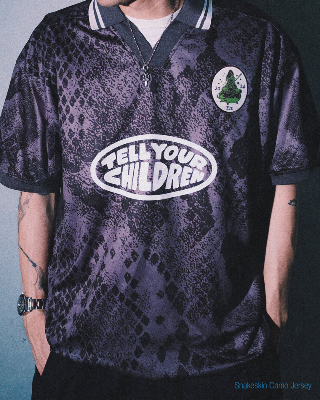 SNAKESKIN CAMO JERSEY - BLACK
