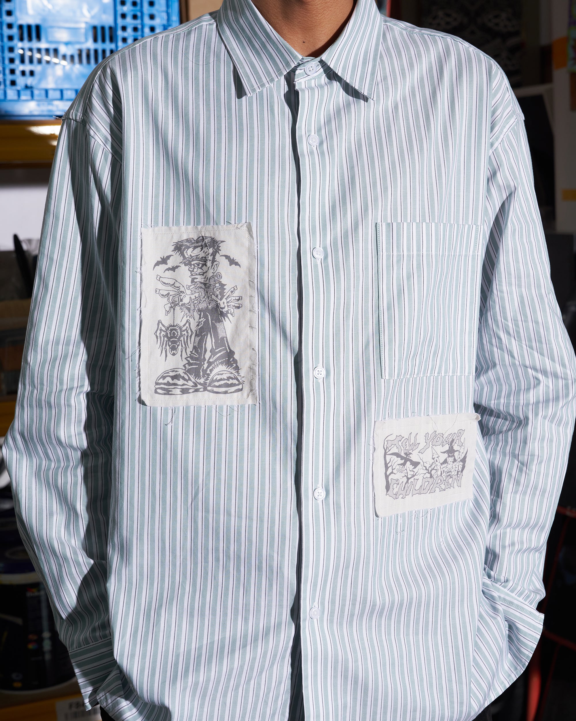 CASTLE GROUNDS STRIPED SHIRT - GREEN