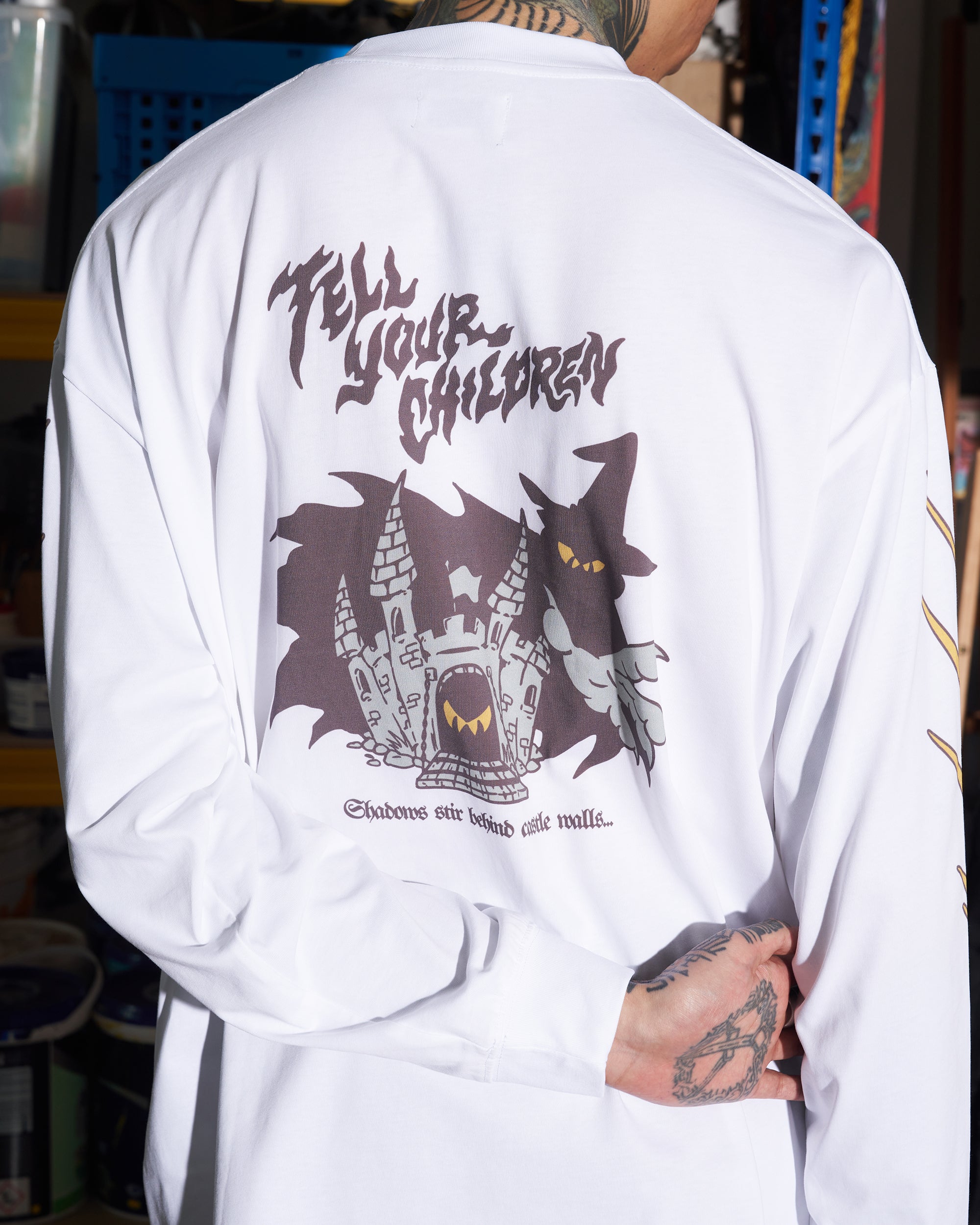 SHADOWS STIR LONGSLEEVE TEE - WHITE