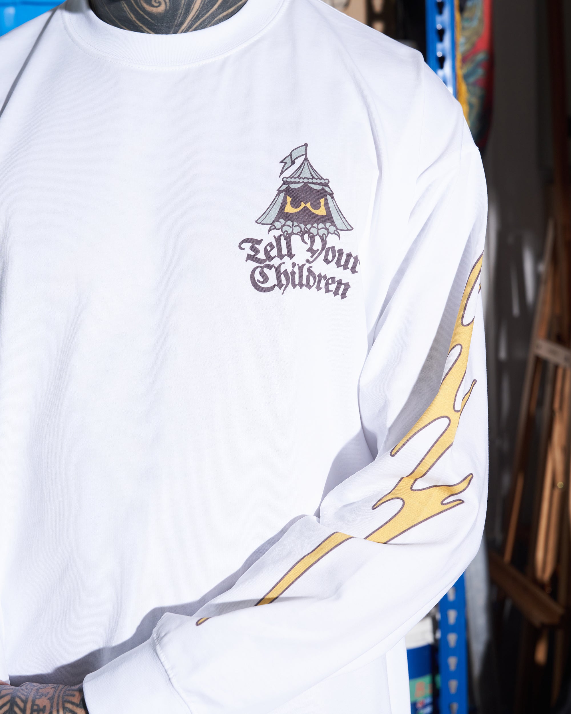 SHADOWS STIR LONGSLEEVE TEE - WHITE