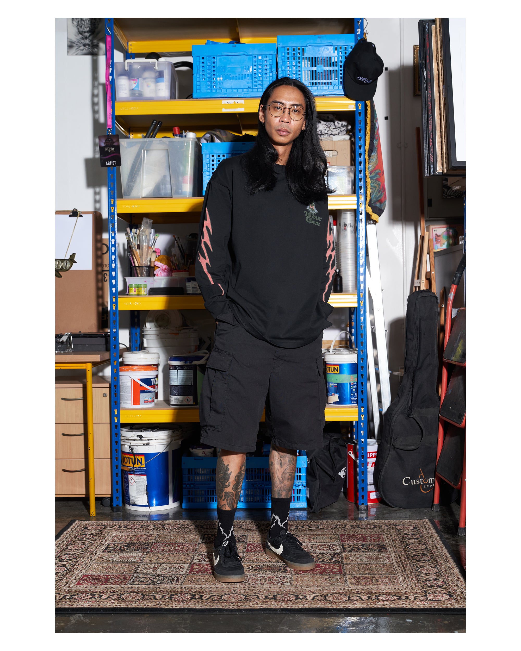SHADOWS STIR LONGSLEEVE TEE - BLACK