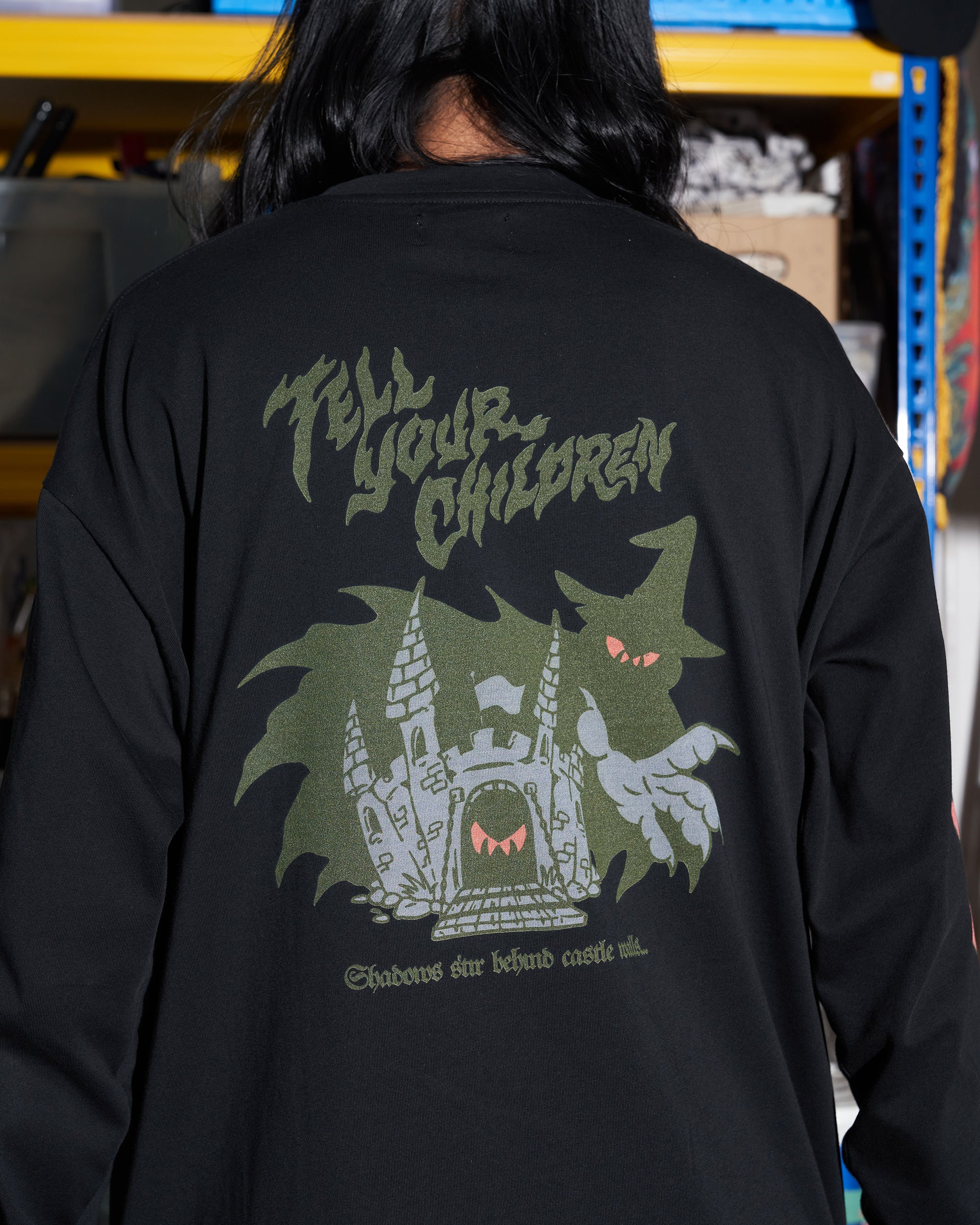 SHADOWS STIR LONGSLEEVE TEE - BLACK