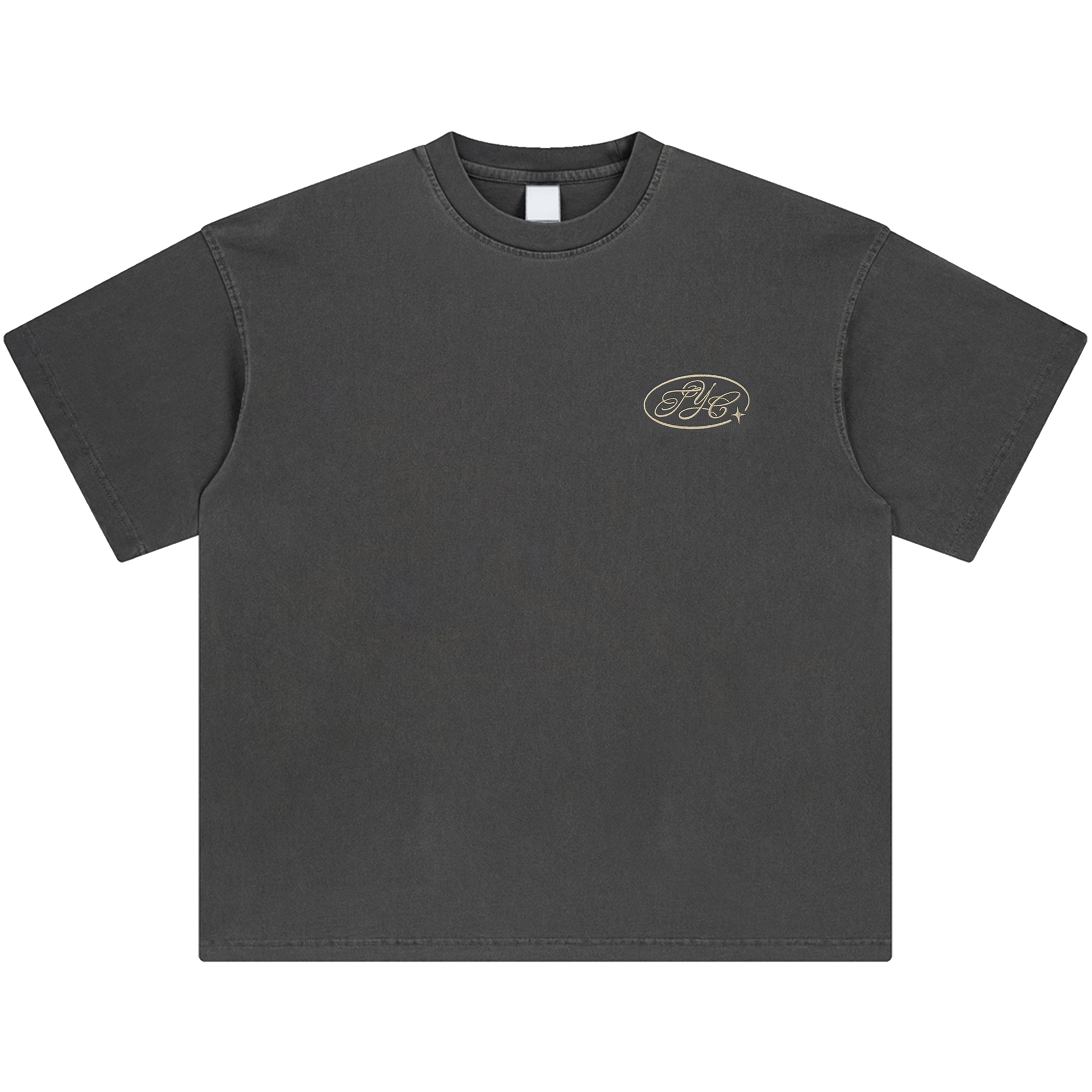 SCRIPT WORDMARK TEE - DARK GREY