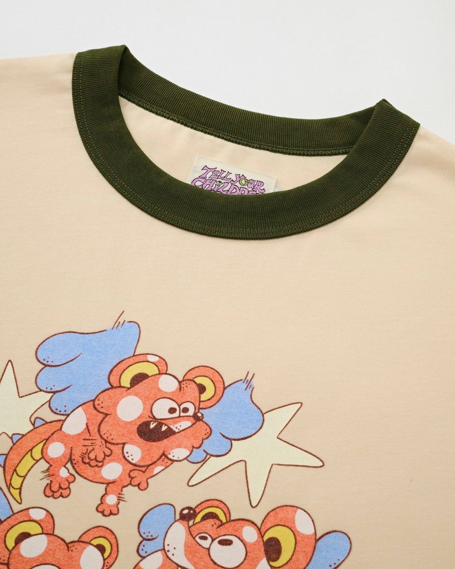 FLYING RATS RINGER TEE - CREAM