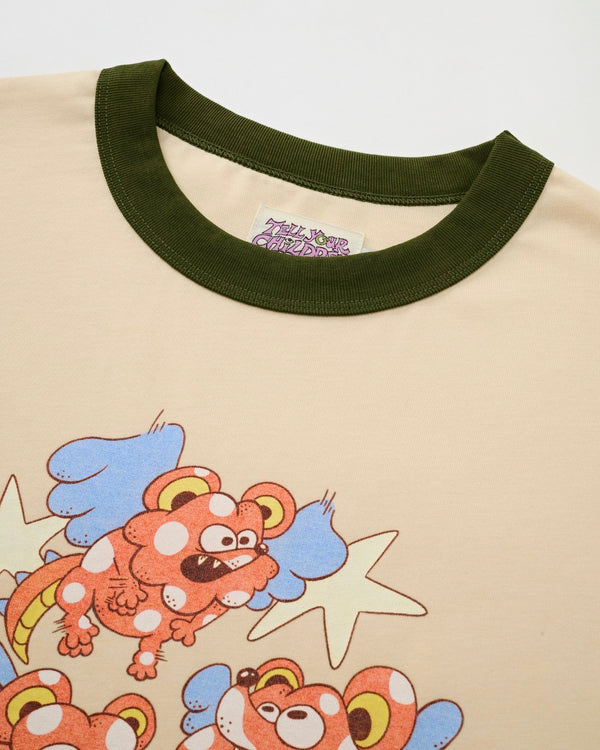 FLYING RATS RINGER TEE - CREAM