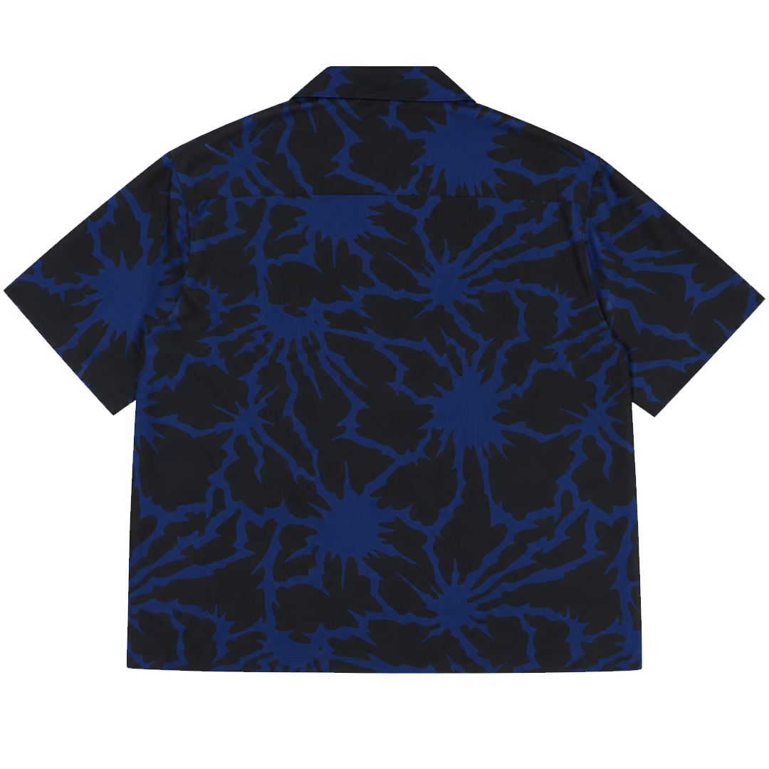 HEAT RAY PATTERN PRINTED SHIRT - NAVY BLUE
