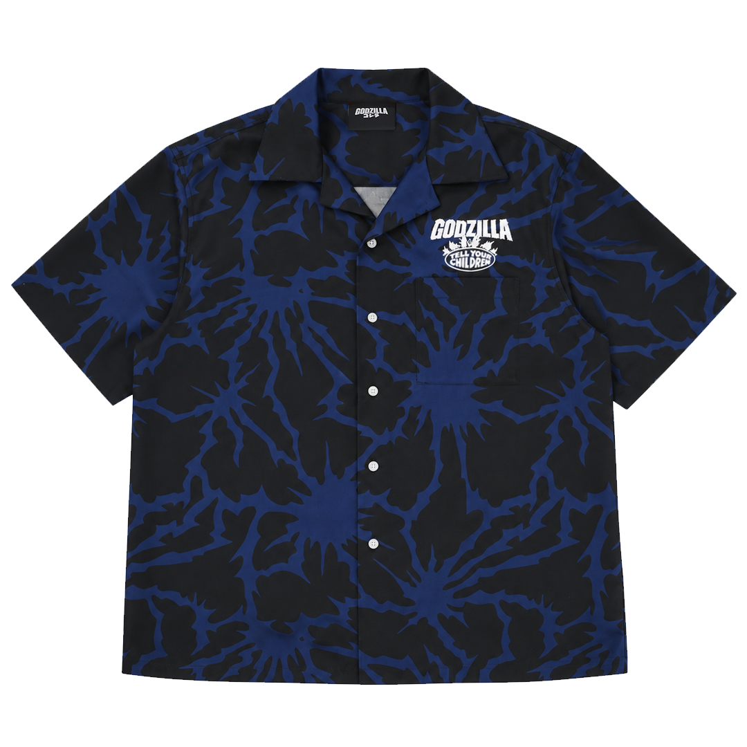 HEAT RAY PATTERN PRINTED SHIRT - NAVY BLUE