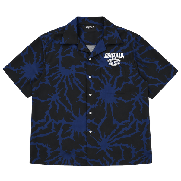 HEAT RAY PATTERN PRINTED SHIRT - NAVY BLUE