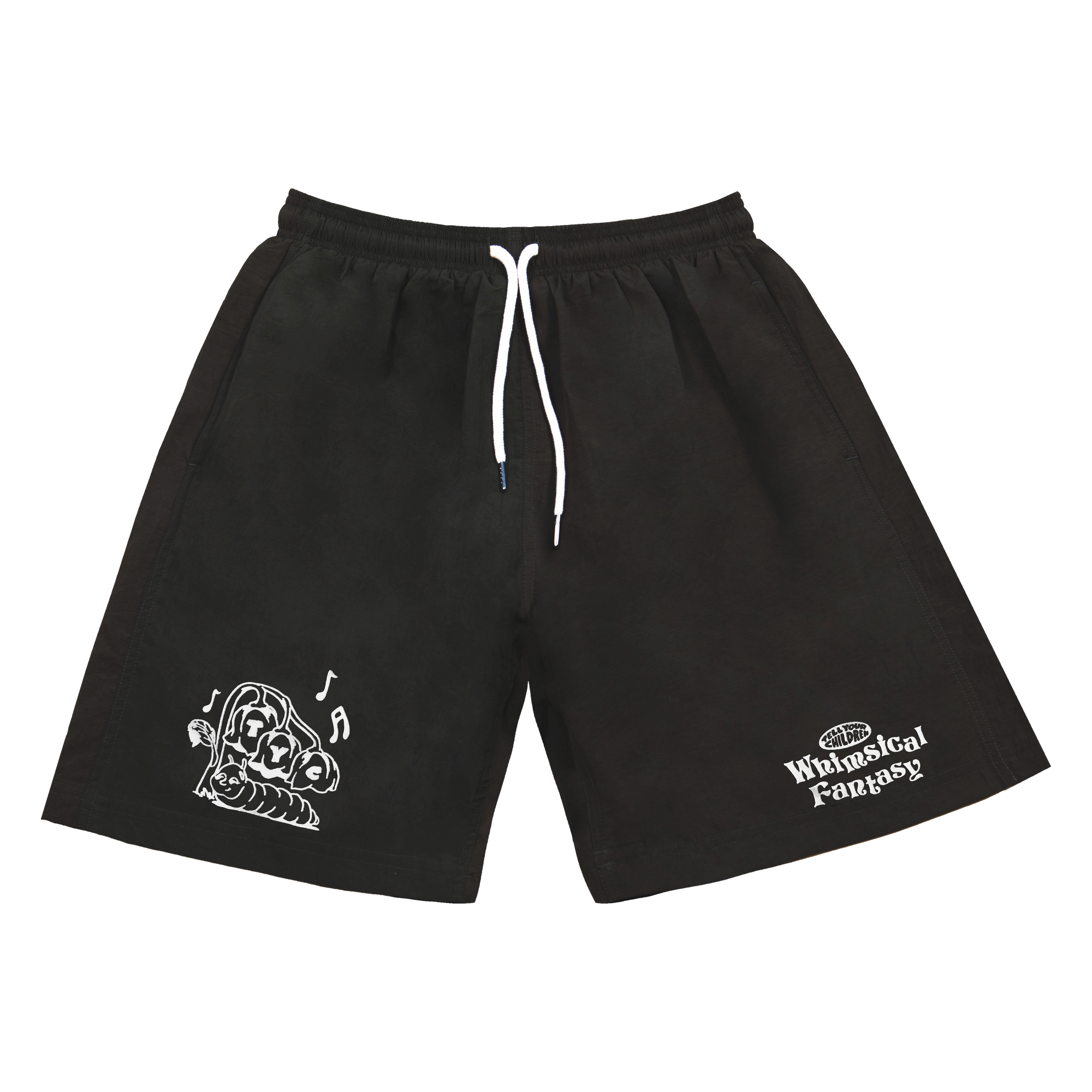 WHIMSICAL FANTASY NYLON SHORTS - OLIVE