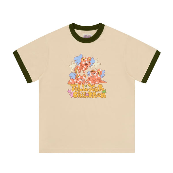 FLYING RATS RINGER TEE - CREAM