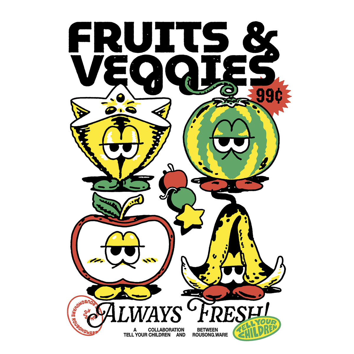 FRUITS N VEGGIES POSTCARDS
