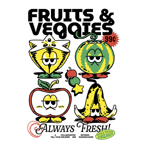 FRUITS N VEGGIES POSTCARDS