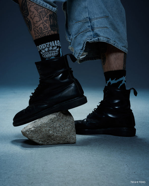 HEAT RAY PATTERN SOCKS - BLACK